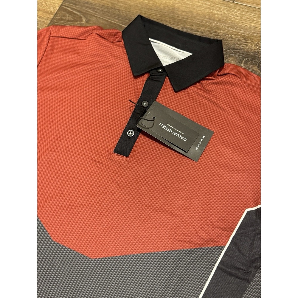 Galvin Green Mateus Ventil8‎ Plus V8+ Athletic Golf Polo Shirt Red Gray M NEW